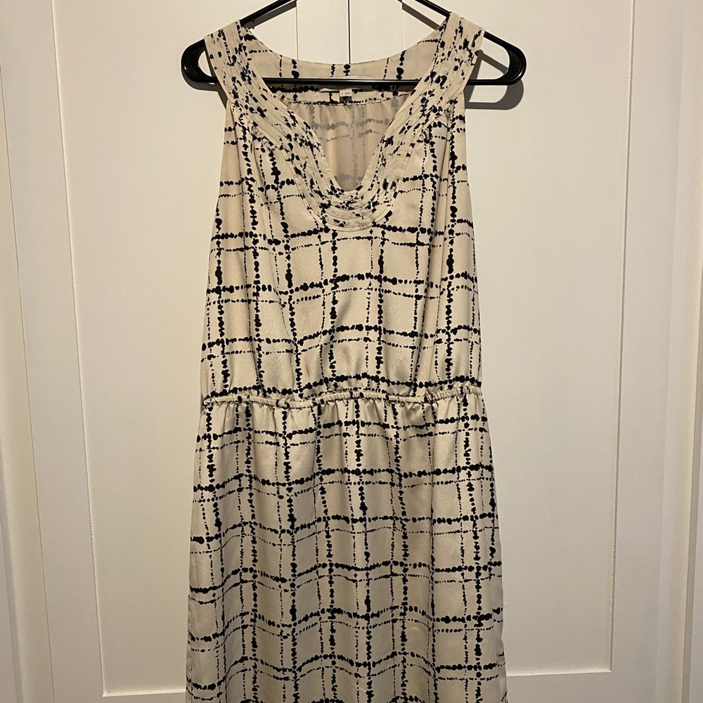 EUC Loft Cream & Black Mini Dress
